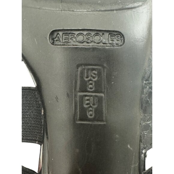 Aerosoles Protector‎ Black Croc 3" Heels Sandals Size 8 Slip On Open Toe Shoes - Picture 9 of 10